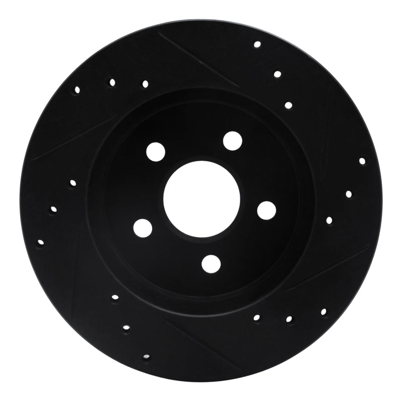 R1 88-88 Pontiac Fiero Front/Rear Left Drilled & Slotted Black Brake Rotor