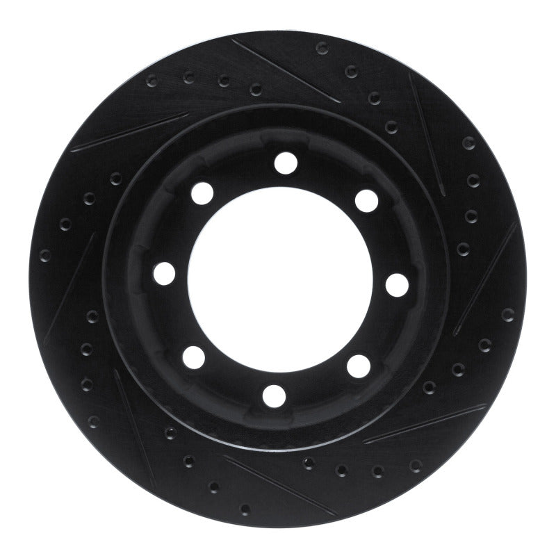 R1 80-94 Ford F-250 4WD (Excl Super Duty) Front Left Drilled & Slotted Black Brake Rotor