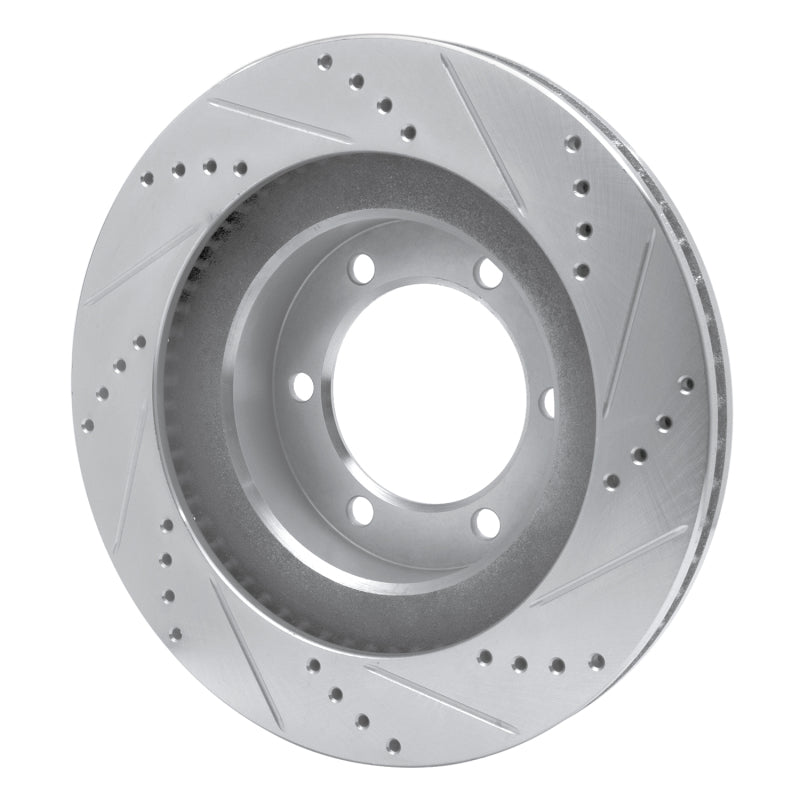 R1 03-09 Lexus GX470 Front Left Drilled & Slotted Silver Brake Rotor