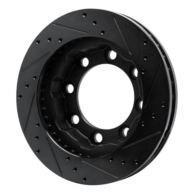 R1 77-93 Chevrolet V30 & V3500 Pickup Front Left Drilled & Slotted Black Brake Rotor