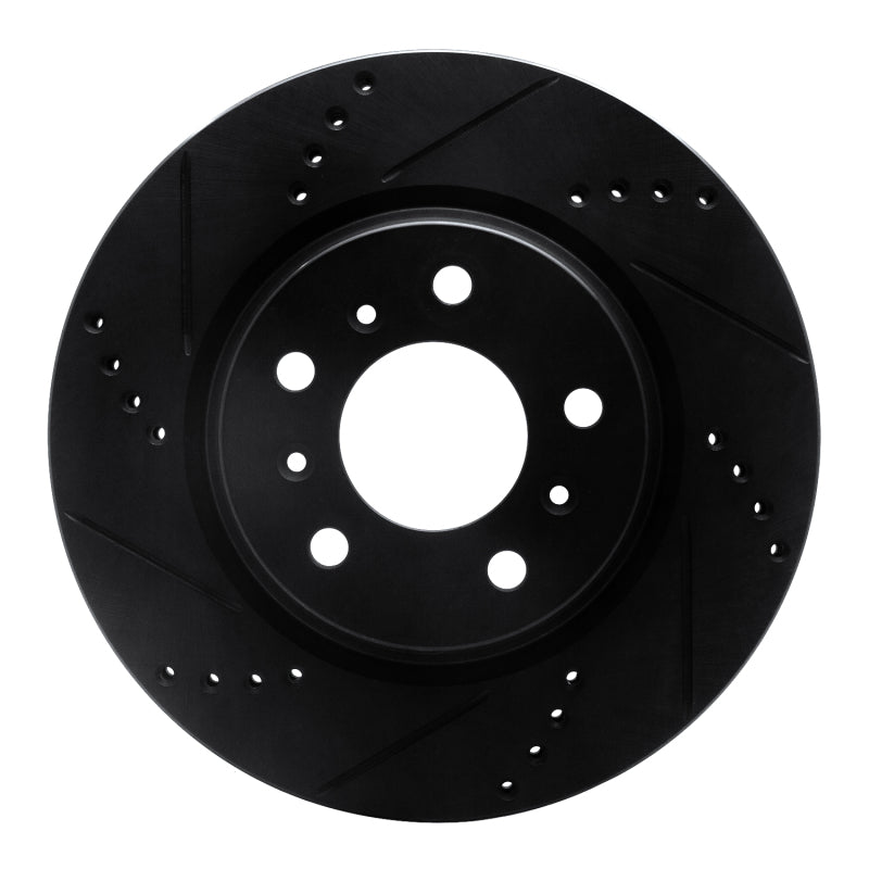 R1 04-09 Buick Allure Front Left Drilled & Slotted Black Brake Rotor