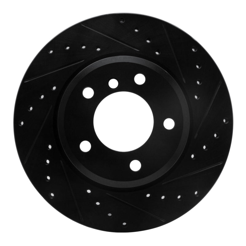 R1 99-08 BMW 325CI (USA/Canada) Front Right Drilled & Slotted Black Brake Rotor