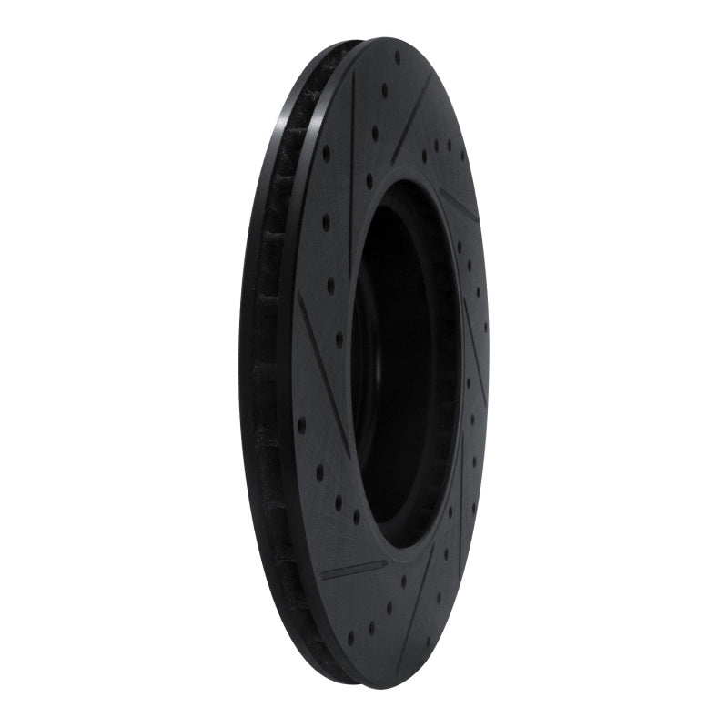 R1 16-25 BMW 430I Rear Left Drilled & Slotted Black Brake Rotor