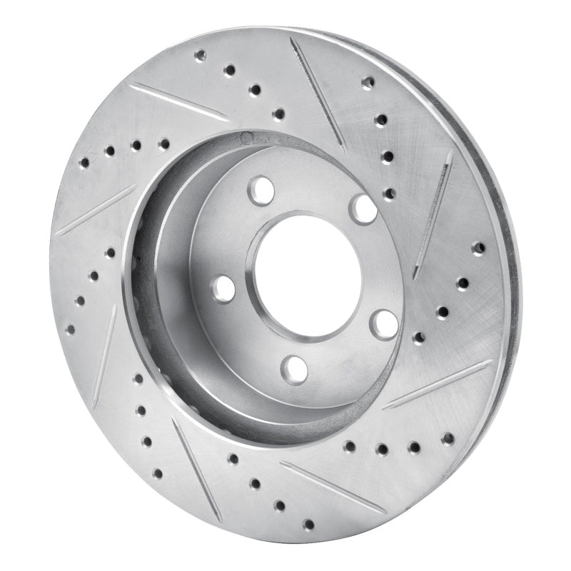 R1 02-07 Jeep Liberty Front Left Drilled & Slotted Silver Brake Rotor
