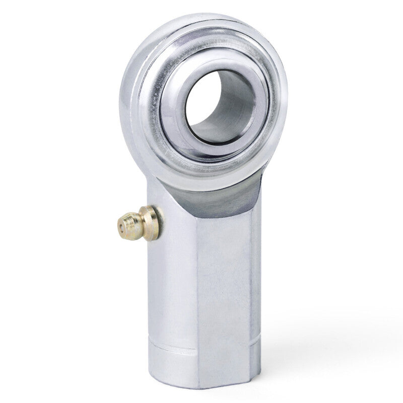 QA1 C Series 2-Pc Rod End - Female/Left Hand - .375in Bore x 3/8-24 w/Zerk - Carbon Steel