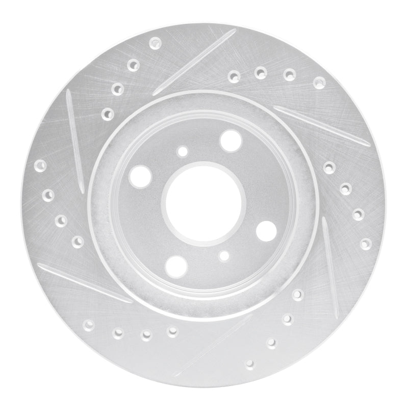R1 92-95 Toyota Paseo Front Right Drilled & Slotted Silver Brake Rotor