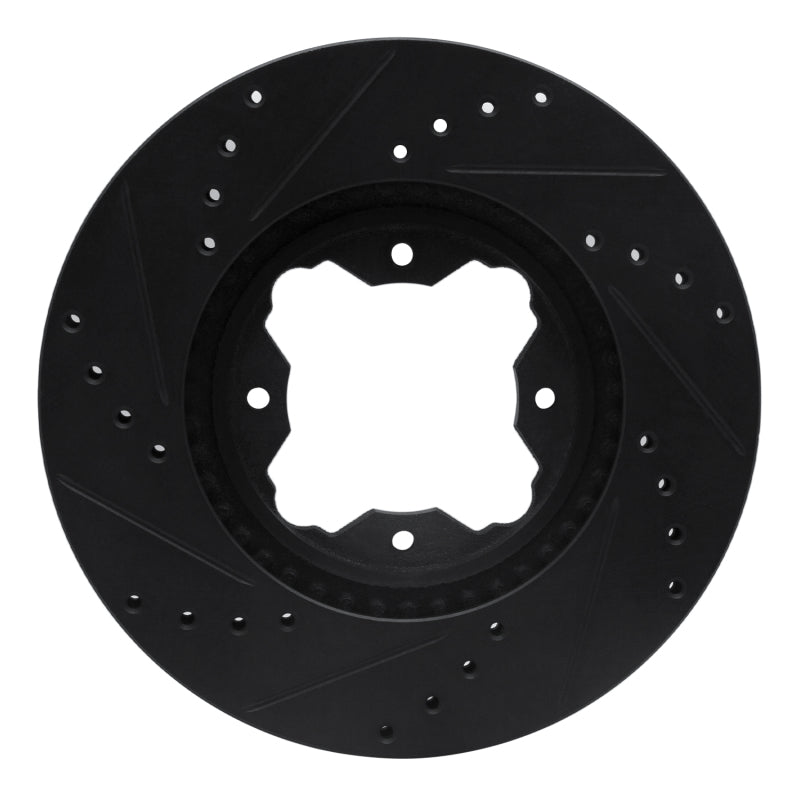 R1 91-97 Acura CL Front Right Drilled & Slotted Black Brake Rotor