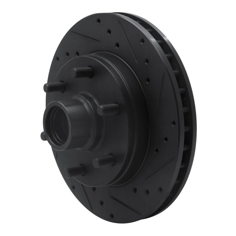 R1 88-96 Chevrolet C2500 Front Right Drilled & Slotted Black Brake Rotor