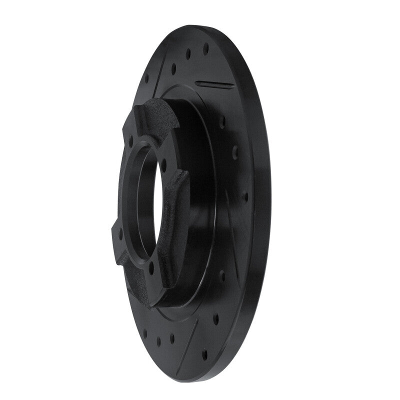 R1 82-86 Nissan SENTRA Front Left Drilled & Slotted Black Brake Rotor