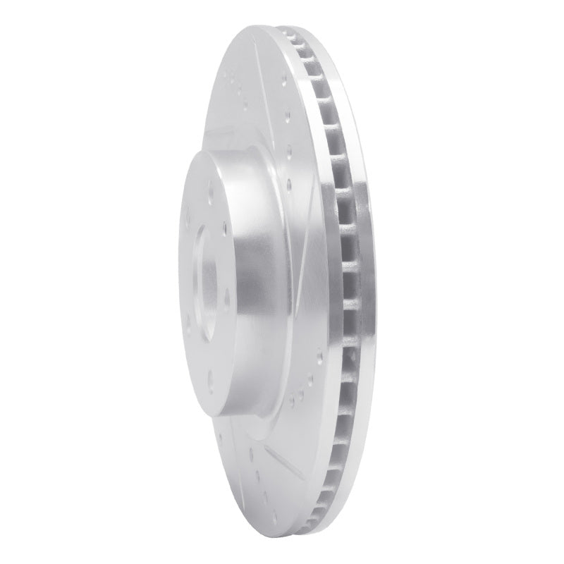 R1 14-24 Mazda 3 Front Right Drilled & Slotted Silver Brake Rotor