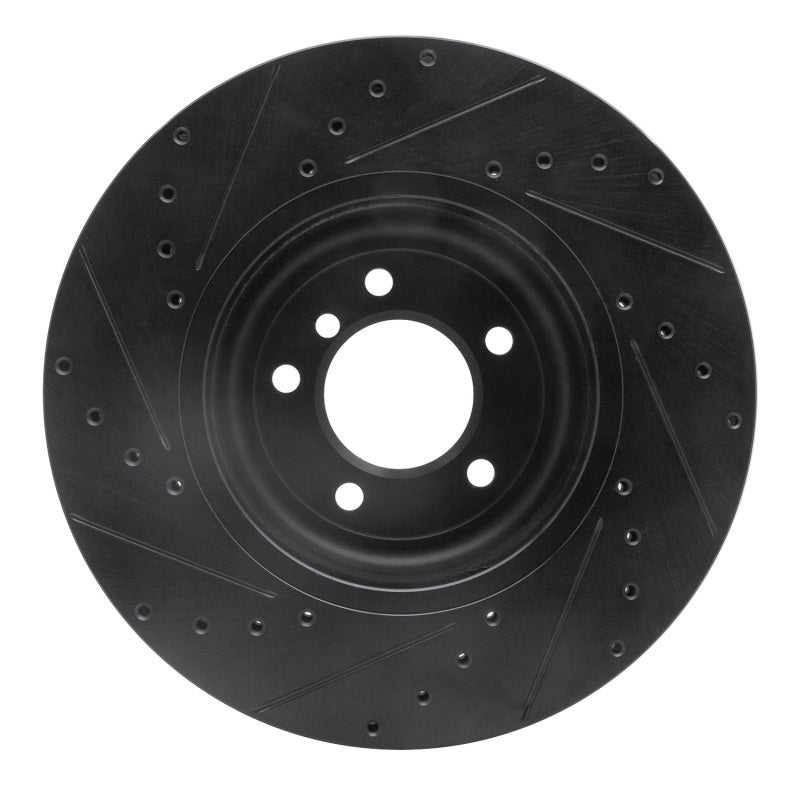 R1 11-16 BMW Z4 Front Right Drilled & Slotted Black Brake Rotor