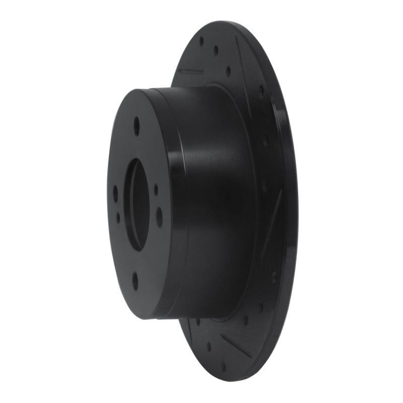R1 79-81 Nissan 200SX Rear Right Drilled & Slotted Black Brake Rotor