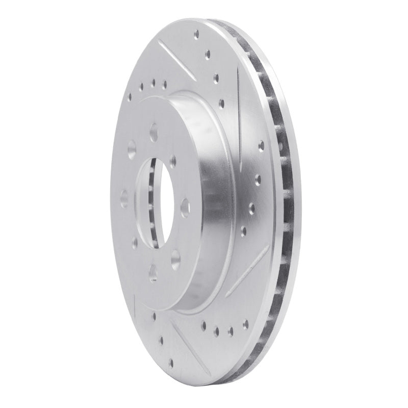 R1 83-84 Toyota Cressida Front Right Drilled & Slotted Silver Brake Rotor