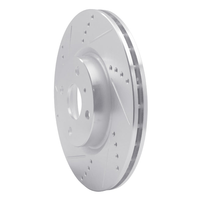 R1 2016-2025 Fiat 124 Spider Front Left Drilled & Slotted Silver Brake Rotor