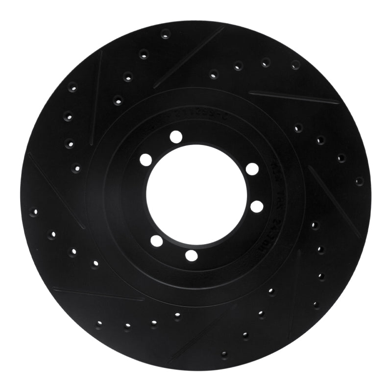 R1 96-06 Hummer H1 Rear Right Front Right Drilled & Slotted Black Brake Rotor