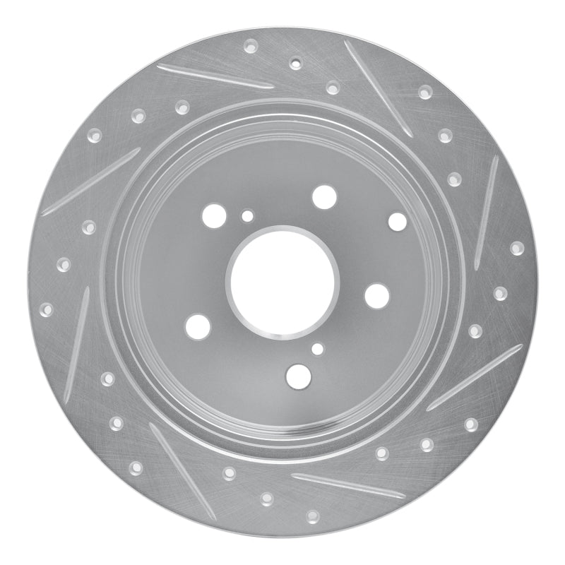 R1 12-20 Toyota Mirai Rear Left Drilled & Slotted Silver Brake Rotor