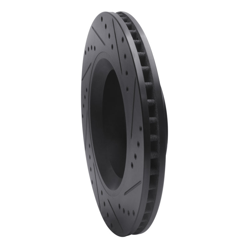 R1 11-12 Jeep Liberty Front Left Drilled & Slotted Black Brake Rotor
