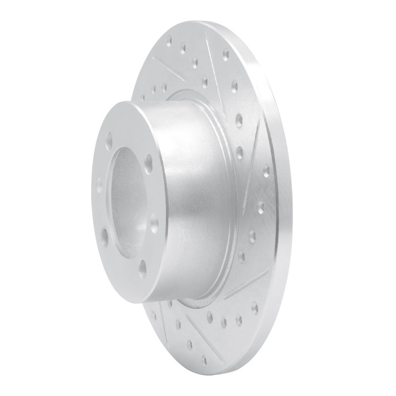 R1 1981-1987 Saab 900 Front Right Drilled & Slotted Silver Brake Rotor