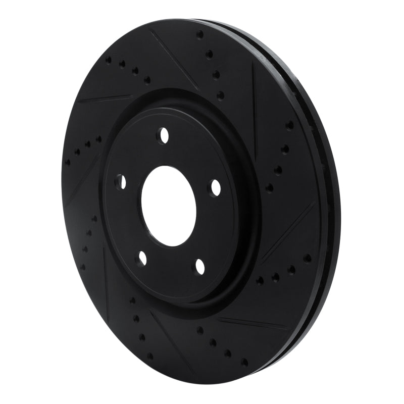 R1 12-25 Chrysler Voyager Front Right Drilled & Slotted Black Brake Rotor