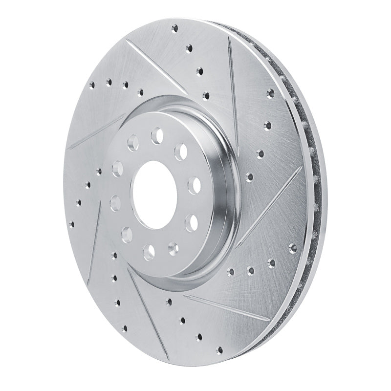 R1 18-25 Volkswagen ATLAS Front Right Drilled & Slotted Silver Brake Rotor