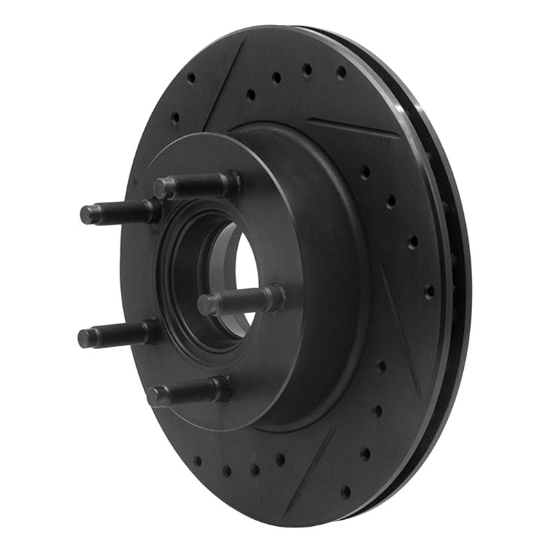 R1 90-94 Ford Explorer Front Left Drilled & Slotted Black Brake Rotor