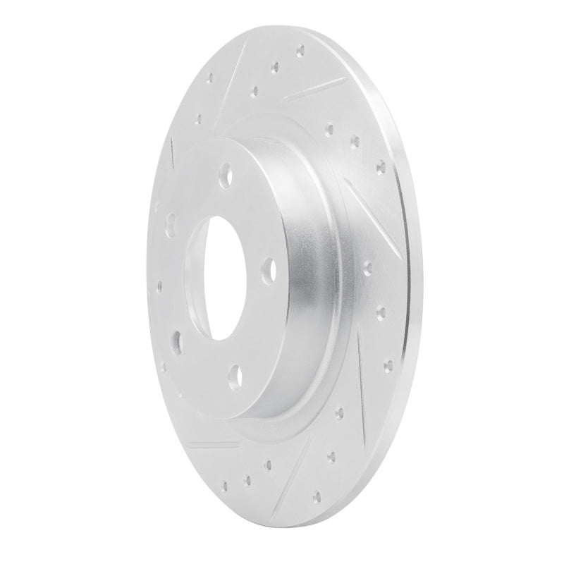 R1 14-21 Mazda 6 Rear Left Drilled & Slotted Silver Brake Rotor