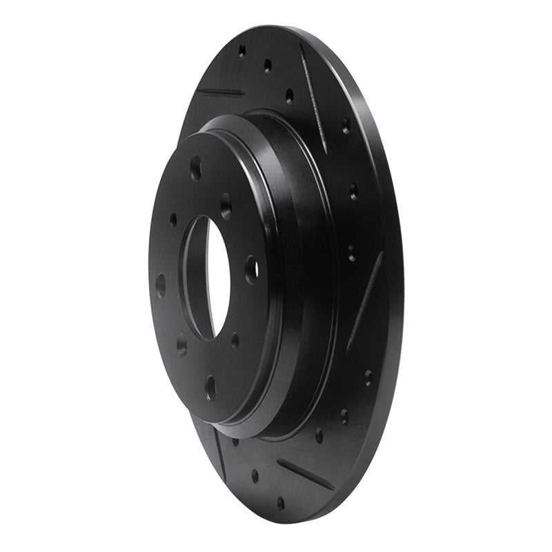 R1 86-96 Acura Legend Rear Right Drilled & Slotted Black Brake Rotor