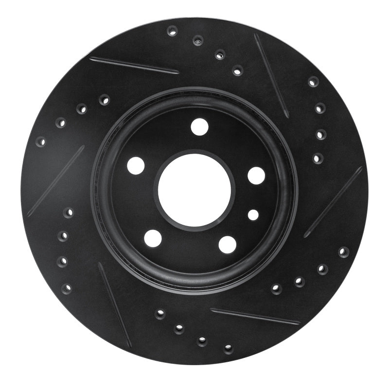 R1 11-23 Chevrolet Bolt EUV Front Left Drilled & Slotted Black Brake Rotor