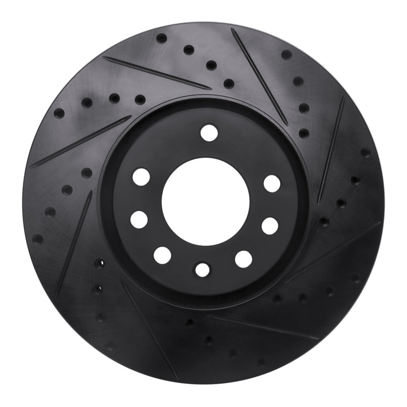 R1 03-11 Cadillac BLS (Mexico) Front Right Drilled & Slotted Black Brake Rotor