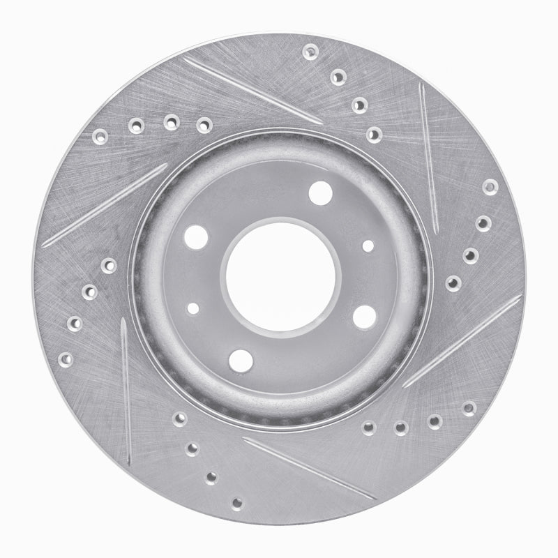 R1 90-93 Asuna SUNFIRE Rear Left Drilled & Slotted Silver Brake Rotor