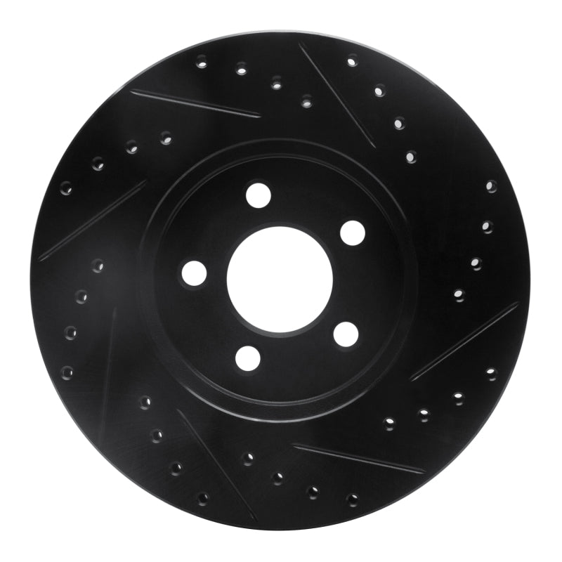 R1 95-06 Chrysler Sebring Front Left Drilled & Slotted Black Brake Rotor