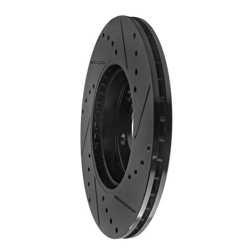 R1 14-21 Mini Cooper (Excl Clubman) Front Left Drilled & Slotted Black Brake Rotor