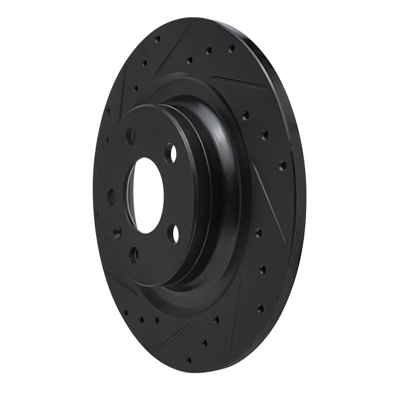 R1 18-25 Volvo S60 Rear Left Drilled & Slotted Black Brake Rotor