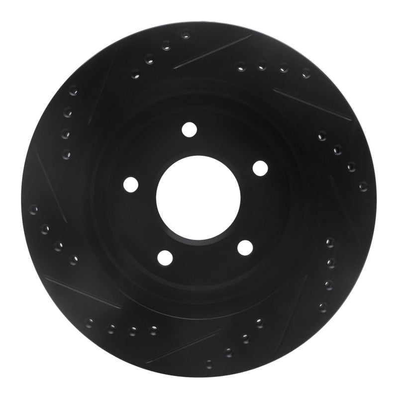 R1 94-01 Buick Regal Front Right Drilled & Slotted Black Brake Rotor