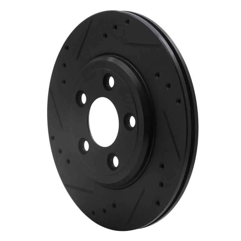 R1 00-06 Ford Thunderbird Rear Left Drilled & Slotted Black Brake Rotor