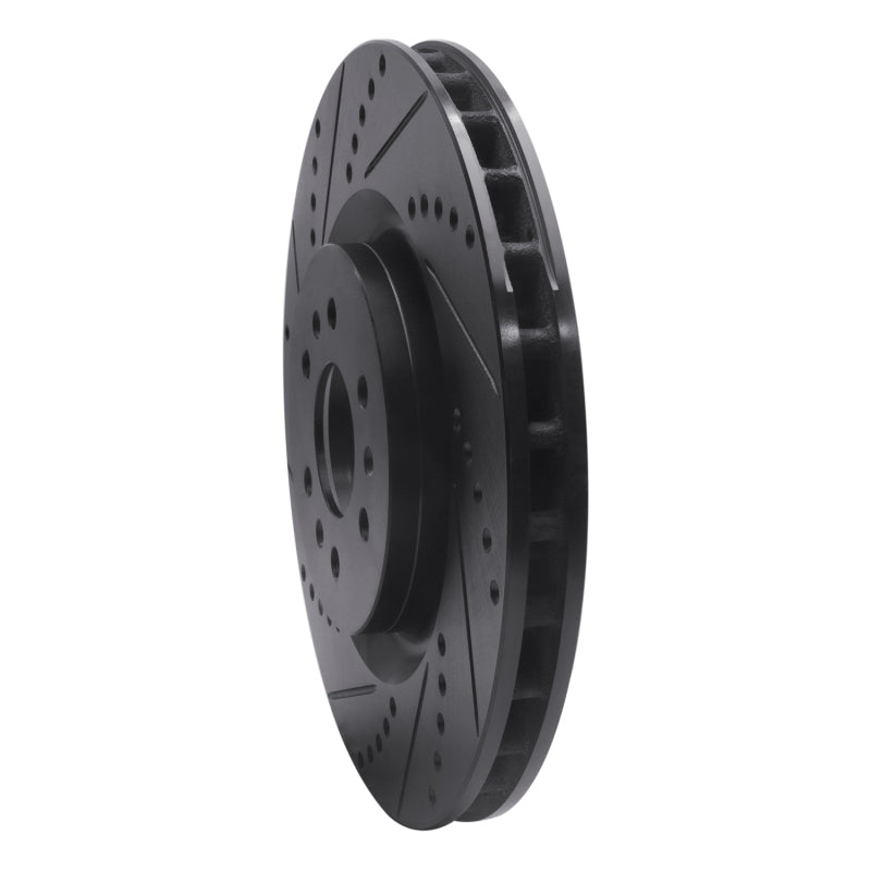 R1 04-11 Cadillac STS Front Left Drilled & Slotted Black Brake Rotor
