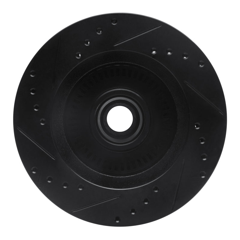 R1 87-92 Lincoln Continental Front Right Drilled & Slotted Black Brake Rotor
