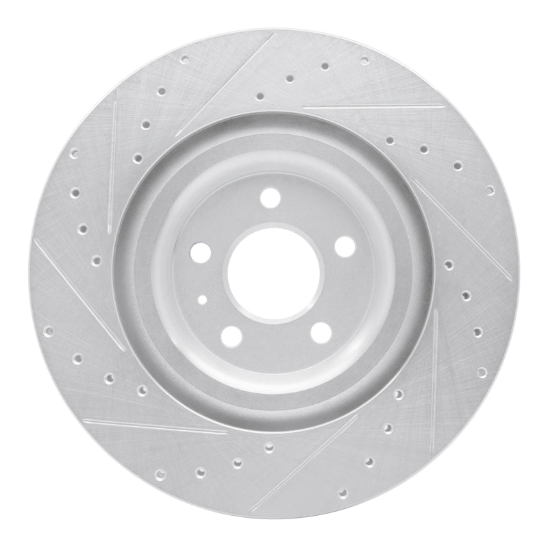 R1 17-25 Audi S8 Rear Right Drilled & Slotted Silver Brake Rotor