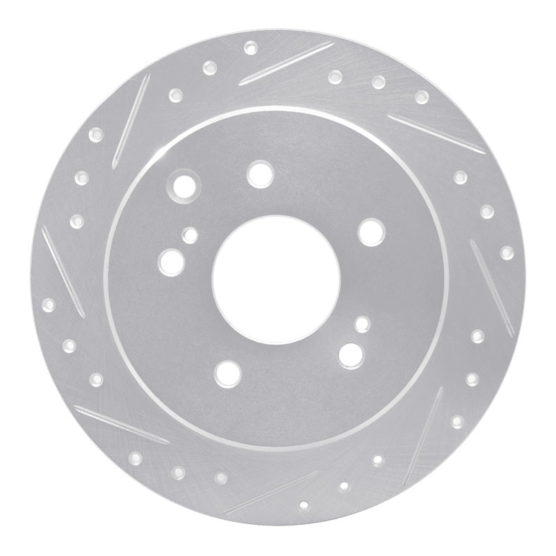 R1 90-96 Infiniti Q45 Rear Left Drilled & Slotted Silver Brake Rotor
