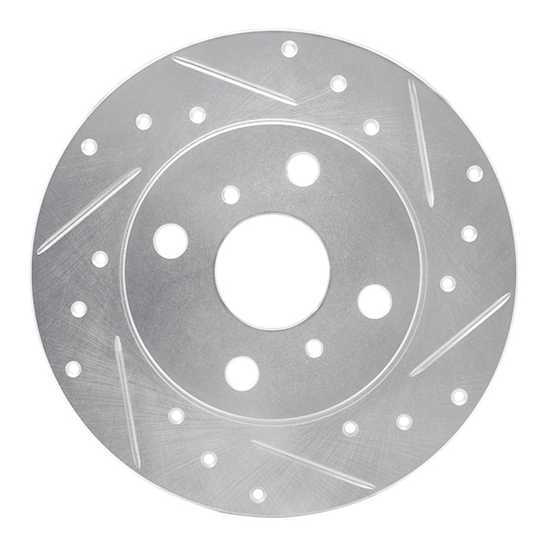 R1 85-86 Toyota MR2 Rear Right Drilled & Slotted Silver Brake Rotor