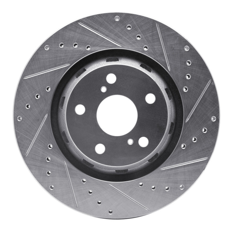 R1 09-15 Toyota Venza Front Right Drilled & Slotted Silver Brake Rotor