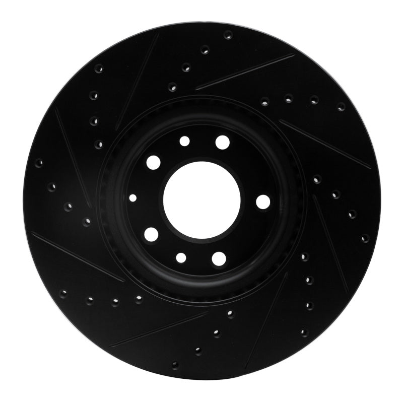 R1 06-07 Mazda 6 Front Right Drilled & Slotted Black Brake Rotor