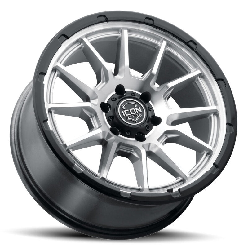 ICON Alloys Cajon 20x9 / 8x6.5 / 12mm / 5.5in BS Silver Machined Wheel w/ GB Lip