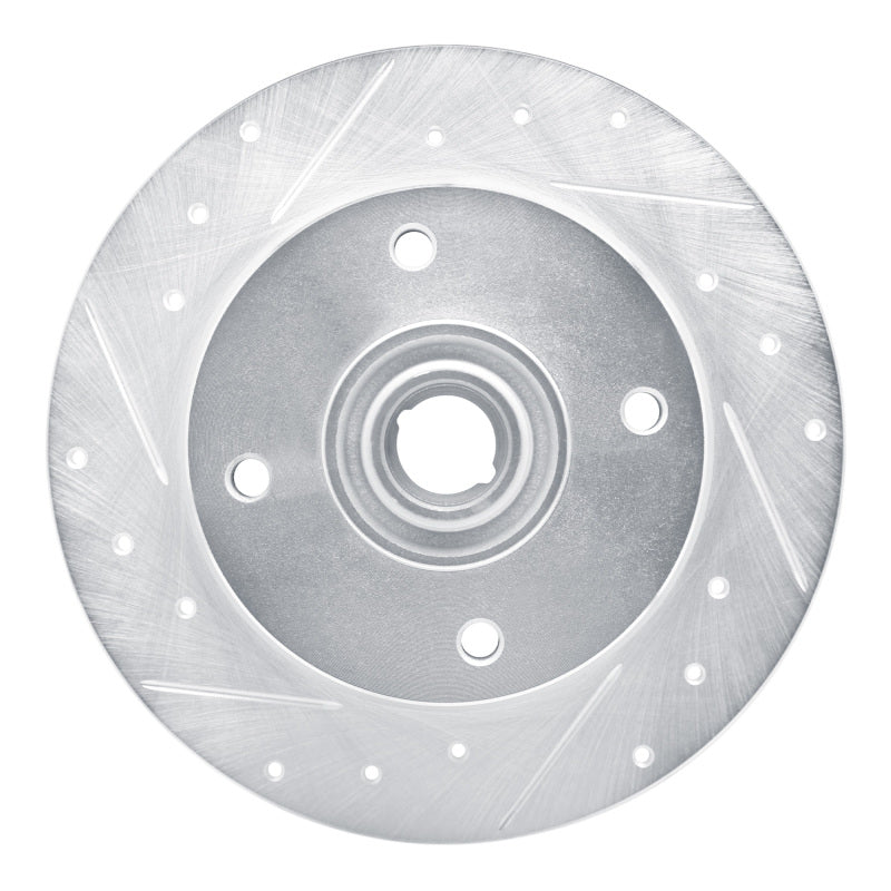 R1 1965-1974 Volkswagen Karmann Ghia Front Left Drilled & Slotted Silver Brake Rotor