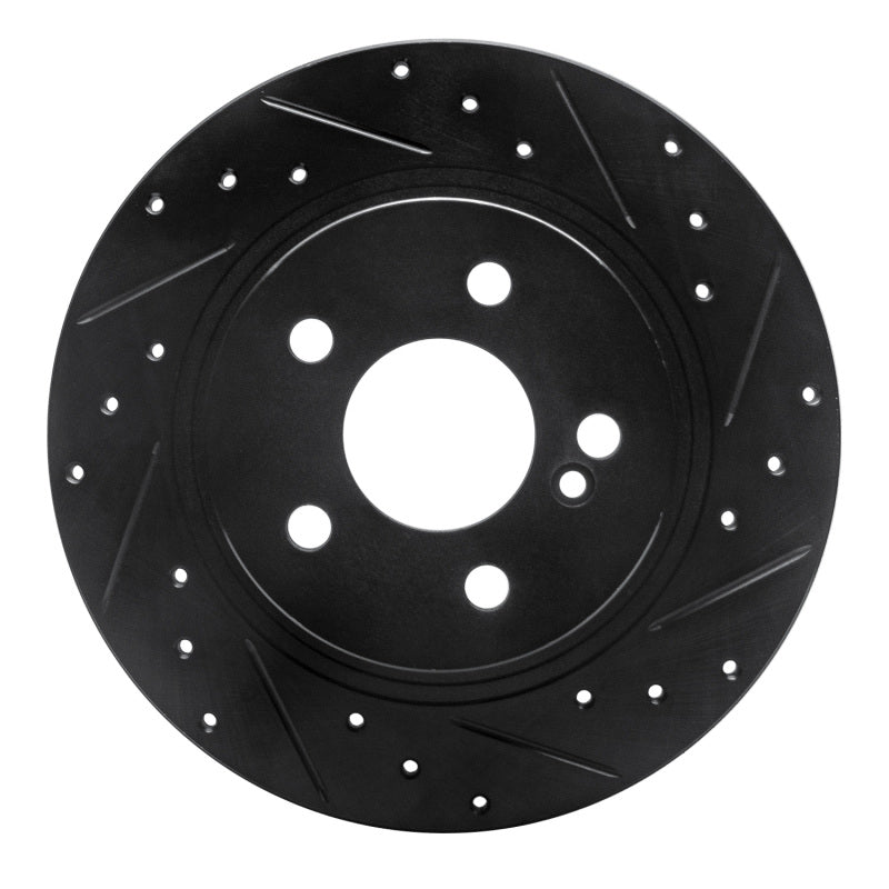 R1 08-15 Mercedes-Benz C300 Sedan Rear Right Drilled & Slotted Black Brake Rotor