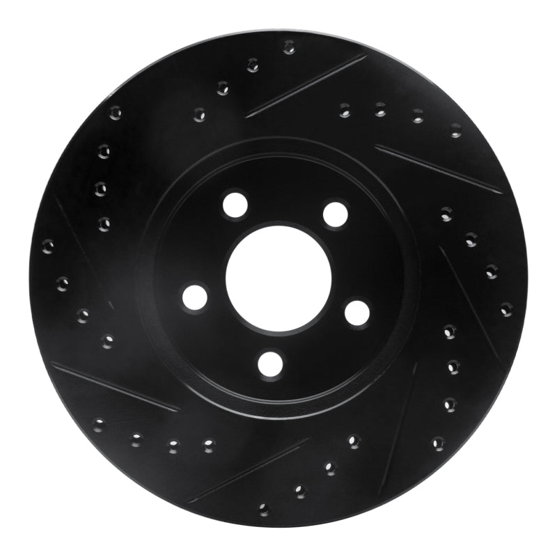 R1 95-06 Chrysler CIRRUS Front Right Drilled & Slotted Black Brake Rotor