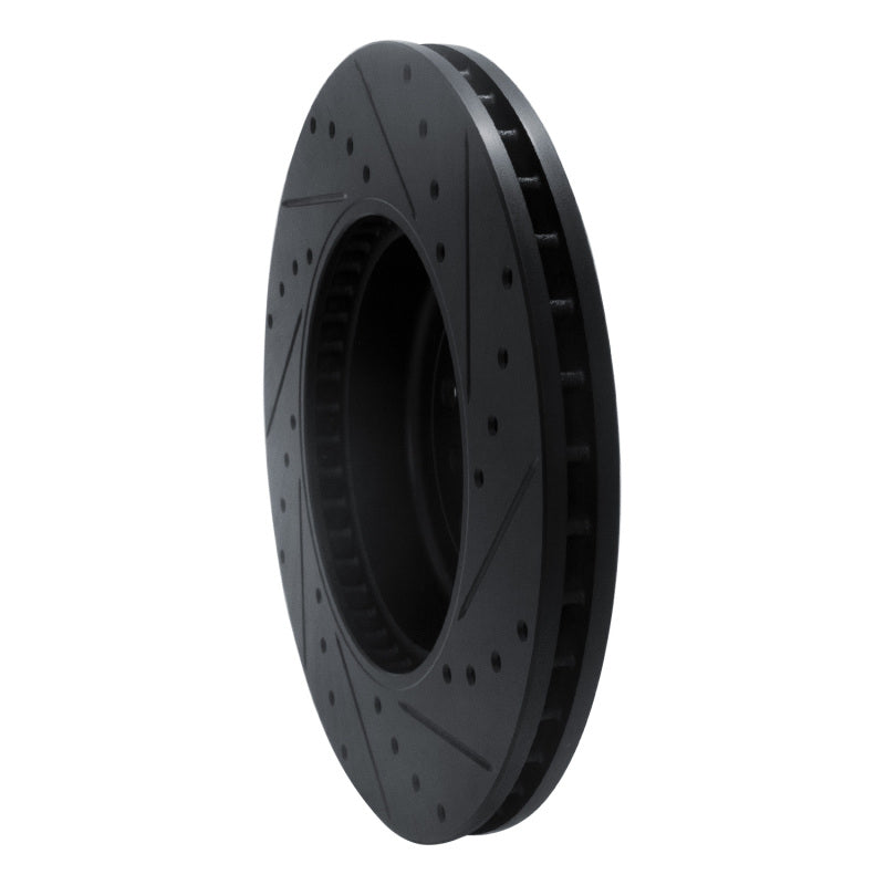 R1 17-25 BMW 430I Front Left Drilled & Slotted Black Brake Rotor