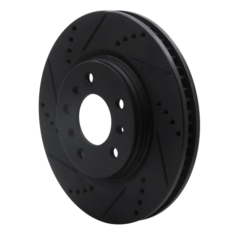 R1 04-09 Buick Allure Front Left Drilled & Slotted Black Brake Rotor