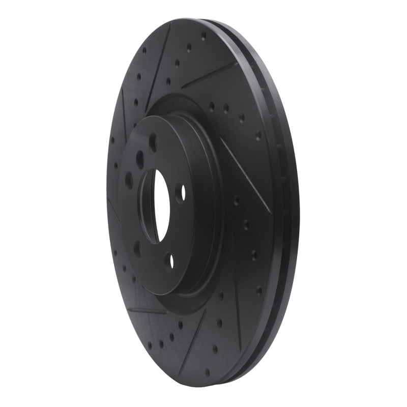 R1 15-25 BMW X2 Front Left Drilled & Slotted Black Brake Rotor