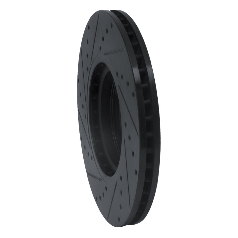 R1 07-17 Nissan Sentra Front Right Drilled & Slotted Black Brake Rotor
